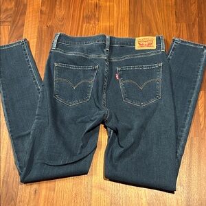 Levi's Women's 720 High Rise Super Skinny Dark Blue Straight Leg Jeans